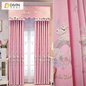 DIHIN HOME Cartoon Children Embroidered Pink Valance,Blackout Curtains Grommet Window Curtain for Living Room ,52x84-inch,1 Panel Roman Shades Curtains Window Blinds custom curtains blackout curtains curtains for living room sheer curtains curtain fabric linen curtains kitchen curtains velvet curtains pinch pleat curtains bay window curtains outdoor curtains pleated curtains floral curtains dining room curtains kitchen valances drapes for bedroom patio curtains nursery curtains grommet curtains