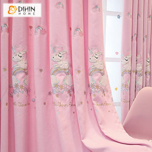 DIHIN HOME Cartoon Children Embroidered Pink Valance,Blackout Curtains Grommet Window Curtain for Living Room ,52x84-inch,1 Panel Roman Shades Curtains Window Blinds custom curtains blackout curtains curtains for living room sheer curtains curtain fabric linen curtains kitchen curtains velvet curtains pinch pleat curtains bay window curtains outdoor curtains pleated curtains floral curtains dining room curtains kitchen valances drapes for bedroom patio curtains nursery curtains grommet curtains