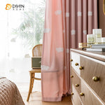 DIHIN HOME Cartoon Children Pink Color White Clouds Embroidered Curtains,Blackout Grommet Window Curtain for Living Room ,52x63-inch,1 Panel Roman Shades Curtains Window Blinds custom curtains blackout curtains curtains for living room sheer curtains curtain fabric linen curtains kitchen curtains velvet curtains pinch pleat curtains bay window curtains outdoor curtains pleated curtains floral curtains dining room curtains kitchen valances drapes for bedroom patio curtains nursery curtains grommet curtains