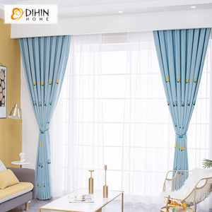 DIHIN HOME Cartoon Children Room Blue Cars Embroidered Curtains,Blackout Grommet Window Curtain for Living Room ,52x63-inch,1 Panel Roman Shades Curtains Window Blinds custom curtains blackout curtains curtains for living room sheer curtains curtain fabric linen curtains kitchen curtains velvet curtains pinch pleat curtains bay window curtains outdoor curtains pleated curtains floral curtains dining room curtains kitchen valances drapes for bedroom patio curtains nursery curtains grommet curtains