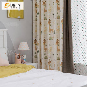 DIHIN HOME Cartoon Children Room Lovely Deer Printed,Blackout Grommet Window Curtain for Living Room ,52x63-inch,1 Panel Roman Shades Curtains Window Blinds custom curtains blackout curtains curtains for living room sheer curtains curtain fabric linen curtains kitchen curtains velvet curtains pinch pleat curtains bay window curtains outdoor curtains pleated curtains floral curtains dining room curtains kitchen valances drapes for bedroom patio curtains nursery curtains grommet curtains