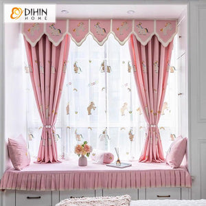 DIHIN HOME Cartoon Children Room Pink Pony Customized Valance,Blackout Curtains Grommet Window Curtain for Living Room ,52x84-inch,1 Panel Roman Shades Curtains Window Blinds custom curtains blackout curtains curtains for living room sheer curtains curtain fabric linen curtains kitchen curtains velvet curtains pinch pleat curtains bay window curtains outdoor curtains pleated curtains floral curtains dining room curtains kitchen valances drapes for bedroom patio curtains nursery curtains grommet curtains
