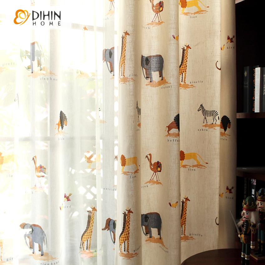 DIHIN HOME Cartoon Children Room Zoo Animals Printed,Blackout Curtains Grommet Window Curtain for Living Room ,52x63-inch,1 Panel Roman Shades Curtains Window Blinds custom curtains blackout curtains curtains for living room sheer curtains curtain fabric linen curtains kitchen curtains velvet curtains pinch pleat curtains bay window curtains outdoor curtains pleated curtains floral curtains dining room curtains kitchen valances drapes for bedroom patio curtains nursery curtains grommet curtains