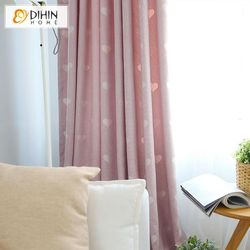 DIHIN HOME Cartoon Chilidren Pink Heart Jacquard,Blackout Grommet Window Curtain for Living Room ,52x63-inch,1 Panel Roman Shades Curtains Window Blinds custom curtains blackout curtains curtains for living room sheer curtains curtain fabric linen curtains kitchen curtains velvet curtains pinch pleat curtains bay window curtains outdoor curtains pleated curtains floral curtains dining room curtains kitchen valances drapes for bedroom patio curtains nursery curtains grommet curtains
