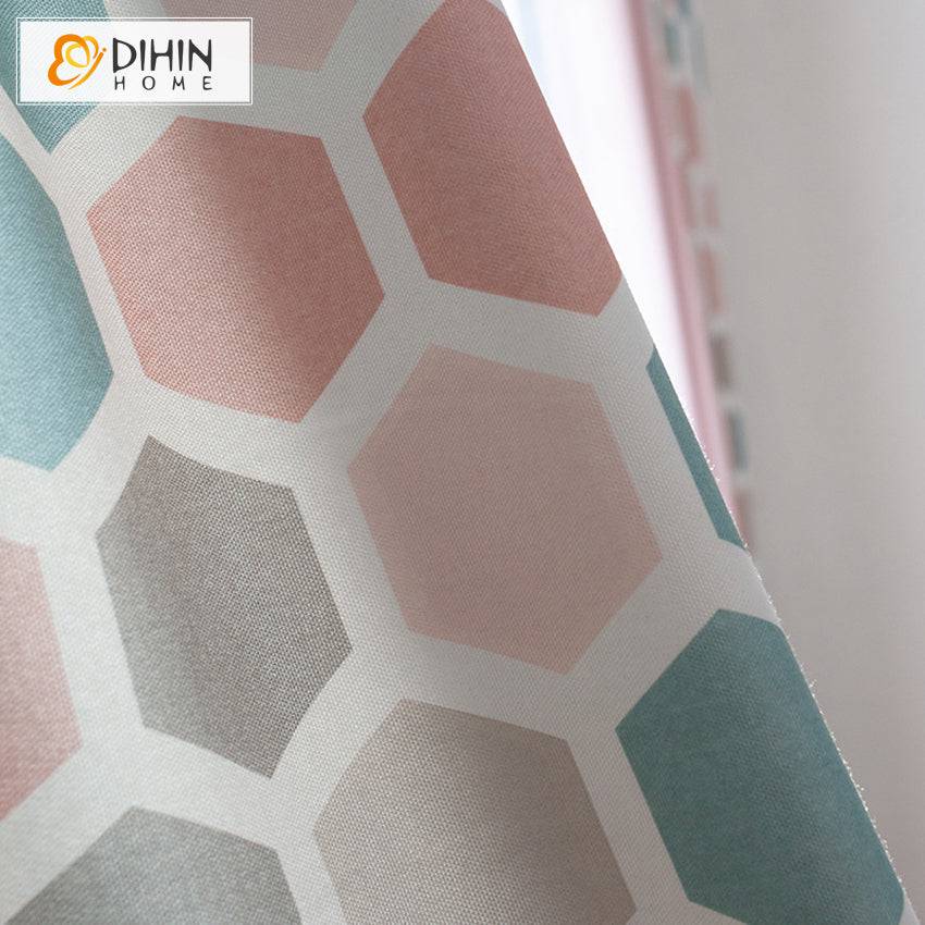 DIHIN HOME Cartoon Colored Geometric Rhombus Printed,Blackout Grommet Window Curtain for Living Room ,52x63-inch,1 Panel Roman Shades Curtains Window Blinds custom curtains blackout curtains curtains for living room sheer curtains curtain fabric linen curtains kitchen curtains velvet curtains pinch pleat curtains bay window curtains outdoor curtains pleated curtains floral curtains dining room curtains kitchen valances drapes for bedroom patio curtains nursery curtains grommet curtains