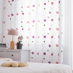 DIHIN HOME Cartoon Colorful Color Heart Embroidered Sheer Curtain, Grommet Window Curtain for Living Room ,52x63-inch,1 Panel Roman Shades Curtains Window Blinds custom curtains blackout curtains curtains for living room sheer curtains curtain fabric linen curtains kitchen curtains velvet curtains pinch pleat curtains bay window curtains outdoor curtains pleated curtains floral curtains dining room curtains kitchen valances drapes for bedroom patio curtains nursery curtains grommet curtains