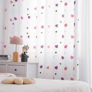 DIHIN HOME Cartoon Colorful Color Heart Embroidered Sheer Curtain, Grommet Window Curtain for Living Room ,52x63-inch,1 Panel Roman Shades Curtains Window Blinds custom curtains blackout curtains curtains for living room sheer curtains curtain fabric linen curtains kitchen curtains velvet curtains pinch pleat curtains bay window curtains outdoor curtains pleated curtains floral curtains dining room curtains kitchen valances drapes for bedroom patio curtains nursery curtains grommet curtains