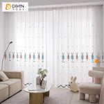 DIHIN HOME Cartoon Colorful Rabbits Embroidered Sheer Curtain, Grommet Window Curtain for Living Room ,52x63-inch,1 Panel Roman Shades Curtains Window Blinds custom curtains blackout curtains curtains for living room sheer curtains curtain fabric linen curtains kitchen curtains velvet curtains pinch pleat curtains bay window curtains outdoor curtains pleated curtains floral curtains dining room curtains kitchen valances drapes for bedroom patio curtains nursery curtains grommet curtains