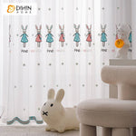 DIHIN HOME Cartoon Colorful Rabbits Embroidered Sheer Curtain, Grommet Window Curtain for Living Room ,52x63-inch,1 Panel Roman Shades Curtains Window Blinds custom curtains blackout curtains curtains for living room sheer curtains curtain fabric linen curtains kitchen curtains velvet curtains pinch pleat curtains bay window curtains outdoor curtains pleated curtains floral curtains dining room curtains kitchen valances drapes for bedroom patio curtains nursery curtains grommet curtains
