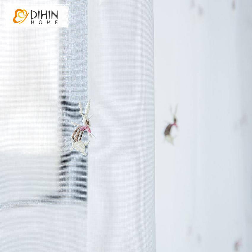 DIHIN HOME Cartoon Cotton Linen Embroidered Curtains，Blackout Grommet Window Curtain for Living Room ,52x63-inch,1 Panel Roman Shades Curtains Window Blinds custom curtains blackout curtains curtains for living room sheer curtains curtain fabric linen curtains kitchen curtains velvet curtains pinch pleat curtains bay window curtains outdoor curtains pleated curtains floral curtains dining room curtains kitchen valances drapes for bedroom patio curtains nursery curtains grommet curtains