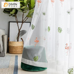 DIHIN HOME Cartoon Embroidered Flamingo Sheer Curtain, Grommet Window Curtain for Living Room ,52x63-inch,1 Panel Roman Shades Curtains Window Blinds custom curtains blackout curtains curtains for living room sheer curtains curtain fabric linen curtains kitchen curtains velvet curtains pinch pleat curtains bay window curtains outdoor curtains pleated curtains floral curtains dining room curtains kitchen valances drapes for bedroom patio curtains nursery curtains grommet curtains