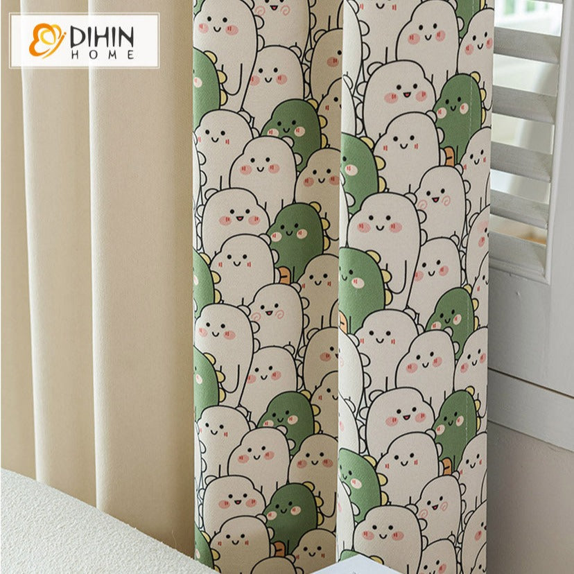 DIHIN HOME Cartoon Fashion Printed,Blackout Grommet Window Curtain for Living Room ,52x63-inch,1 Panel Roman Shades Curtains Window Blinds custom curtains blackout curtains curtains for living room sheer curtains curtain fabric linen curtains kitchen curtains velvet curtains pinch pleat curtains bay window curtains outdoor curtains pleated curtains floral curtains dining room curtains kitchen valances drapes for bedroom patio curtains nursery curtains grommet curtains