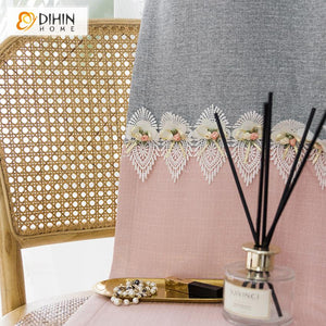 DIHIN HOME Cartoon Grey and Pink Curtains With Flower Lace,Blackout Grommet Window Curtain for Living Room ,52x63-inch,1 Panel Roman Shades Curtains Window Blinds custom curtains blackout curtains curtains for living room sheer curtains curtain fabric linen curtains kitchen curtains velvet curtains pinch pleat curtains bay window curtains outdoor curtains pleated curtains floral curtains dining room curtains kitchen valances drapes for bedroom patio curtains nursery curtains grommet curtains