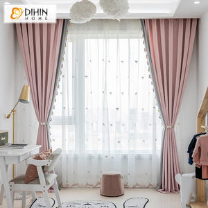 DIHIN HOME Cartoon Grey and Pink Curtains With Pony Toys,Blackout Grommet Window Curtain for Living Room ,52x63-inch,1 Panel Roman Shades Curtains Window Blinds custom curtains blackout curtains curtains for living room sheer curtains curtain fabric linen curtains kitchen curtains velvet curtains pinch pleat curtains bay window curtains outdoor curtains pleated curtains floral curtains dining room curtains kitchen valances drapes for bedroom patio curtains nursery curtains grommet curtains