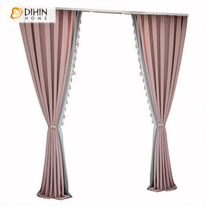 DIHIN HOME Cartoon Grey and Pink Curtains With Pony Toys,Blackout Grommet Window Curtain for Living Room ,52x63-inch,1 Panel Roman Shades Curtains Window Blinds custom curtains blackout curtains curtains for living room sheer curtains curtain fabric linen curtains kitchen curtains velvet curtains pinch pleat curtains bay window curtains outdoor curtains pleated curtains floral curtains dining room curtains kitchen valances drapes for bedroom patio curtains nursery curtains grommet curtains