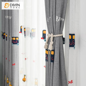 DIHIN HOME Cartoon Grey Color Embroidered Cars,Blackout Curtains Grommet Window Curtain for Living Room ,52x63-inch,1 Panel Roman Shades Curtains Window Blinds custom curtains blackout curtains curtains for living room sheer curtains curtain fabric linen curtains kitchen curtains velvet curtains pinch pleat curtains bay window curtains outdoor curtains pleated curtains floral curtains dining room curtains kitchen valances drapes for bedroom patio curtains nursery curtains grommet curtains