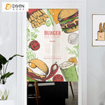 DIHIN HOME Cartoon Hamburger Printed Japanese Noren Doorway Curtain Tapestry,Cotton Linen,Door Way Curtain Door Hanging Tapestry,33.5''Wx59''L,1 Panel Roman Shades Window Curtains Curtains Window Blinds Curtains Drapes linen drapery curtains and drapes windows drapes custom curtains blackout curtains curtains for living room window shades sheer curtains curtain fabric window treatments custom drapery