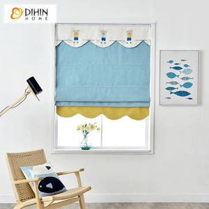 DIHIN HOME Cartoon Light Blue Bear Printed Roman Shades ,Easy Install Washable Curtains ,Customized Window Curtain Drape, 24"W X 64"H Roman Shades Curtains Window Blinds custom curtains blackout curtains curtains for living room sheer curtains curtain fabric linen curtains kitchen curtains velvet curtains pinch pleat curtains bay window curtains outdoor curtains pleated curtains floral curtains dining room curtains kitchen valances drapes for bedroom patio curtains nursery curtains grommet curtains