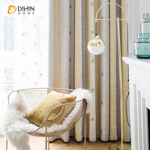 DIHIN HOME Cartoon Little Bee Embroidered,Blackout Grommet Window Curtain for Living Room ,52x63-inch,1 Panel Roman Shades Curtains Window Blinds custom curtains blackout curtains curtains for living room sheer curtains curtain fabric linen curtains kitchen curtains velvet curtains pinch pleat curtains bay window curtains outdoor curtains pleated curtains floral curtains dining room curtains kitchen valances drapes for bedroom patio curtains nursery curtains grommet curtains