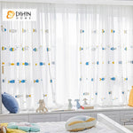DIHIN HOME Cartoon Little Fish Embroidered,Grommet Window Sheer Curtain for Living Room ,52x63-inch,1 Panel Roman Shades Curtains Window Blinds custom curtains blackout curtains curtains for living room sheer curtains curtain fabric linen curtains kitchen curtains velvet curtains pinch pleat curtains bay window curtains outdoor curtains pleated curtains floral curtains dining room curtains kitchen valances drapes for bedroom patio curtains nursery curtains grommet curtains
