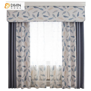 DIHIN HOME Cartoon Little Fish Printed Curtain With Valance,Blackout Curtains Grommet Window Curtain for Living Room ,52x84-inch,1 Panel Roman Shades Curtains Window Blinds custom curtains blackout curtains curtains for living room sheer curtains curtain fabric linen curtains kitchen curtains velvet curtains pinch pleat curtains bay window curtains outdoor curtains pleated curtains floral curtains dining room curtains kitchen valances drapes for bedroom patio curtains nursery curtains grommet curtains