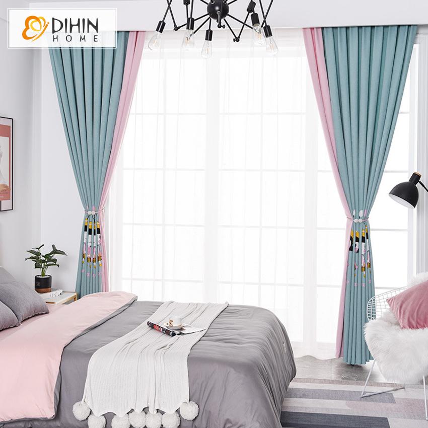 DIHIN HOME Cartoon Little Girls Embroidery Curtain,Blackout Curtains Grommet Window Curtain for Living Room ,52x84-inch,1 Panel Roman Shades Curtains Window Blinds custom curtains blackout curtains curtains for living room sheer curtains curtain fabric linen curtains kitchen curtains velvet curtains pinch pleat curtains bay window curtains outdoor curtains pleated curtains floral curtains dining room curtains kitchen valances drapes for bedroom patio curtains nursery curtains grommet curtains