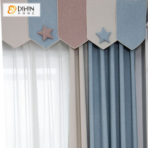 DIHIN HOME Cartoon Lovely Stars Colorful Striped Curtain With Valance,Blackout Curtains Grommet Window Curtain for Living Room ,52x84-inch,1 Panel Roman Shades Curtains Window Blinds custom curtains blackout curtains curtains for living room sheer curtains curtain fabric linen curtains kitchen curtains velvet curtains pinch pleat curtains bay window curtains outdoor curtains pleated curtains floral curtains dining room curtains kitchen valances drapes for bedroom patio curtains nursery curtains grommet curt