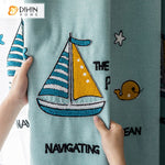 DIHIN HOME Cartoon Ocean Boat Embroidered Curtains,Grommet Window Curtain for Living Room ,52x63-inch,1 Panel Roman Shades Curtains Window Blinds custom curtains blackout curtains curtains for living room sheer curtains curtain fabric linen curtains kitchen curtains velvet curtains pinch pleat curtains bay window curtains outdoor curtains pleated curtains floral curtains dining room curtains kitchen valances drapes for bedroom patio curtains nursery curtains grommet curtains