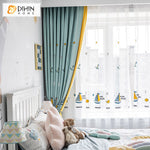 DIHIN HOME Cartoon Ocean Boat Embroidered Curtains,Grommet Window Curtain for Living Room ,52x63-inch,1 Panel Roman Shades Curtains Window Blinds custom curtains blackout curtains curtains for living room sheer curtains curtain fabric linen curtains kitchen curtains velvet curtains pinch pleat curtains bay window curtains outdoor curtains pleated curtains floral curtains dining room curtains kitchen valances drapes for bedroom patio curtains nursery curtains grommet curtains