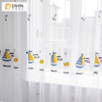 DIHIN HOME Cartoon Ocean Boat Embroidered Curtains,Grommet Window Curtain for Living Room ,52x63-inch,1 Panel Roman Shades Curtains Window Blinds custom curtains blackout curtains curtains for living room sheer curtains curtain fabric linen curtains kitchen curtains velvet curtains pinch pleat curtains bay window curtains outdoor curtains pleated curtains floral curtains dining room curtains kitchen valances drapes for bedroom patio curtains nursery curtains grommet curtains