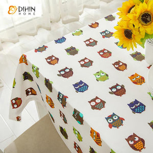 DIHIN HOME Cartoon Owls Printed Tablecloth For Rectangle Tables,Custom Washed Linen Tablecloth,Handmade Rectangle Table Cover Roman Shades Curtains Window Blinds custom curtains blackout curtains curtains for living room sheer curtains curtain fabric linen curtains kitchen curtains velvet curtains pinch pleat curtains bay window curtains outdoor curtains pleated curtains floral curtains dining room curtains kitchen valances drapes for bedroom patio curtains nursery curtains grommet curtains