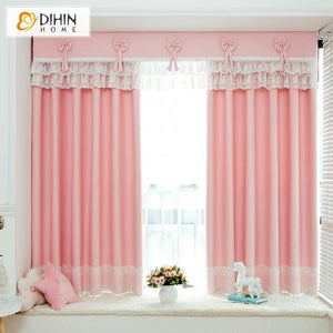 DIHIN HOME Cartoon Pink Color Curtain With Valance,Blackout Curtains Grommet Window Curtain for Living Room ,52x84-inch,1 Panel Roman Shades Curtains Window Blinds custom curtains blackout curtains curtains for living room sheer curtains curtain fabric linen curtains kitchen curtains velvet curtains pinch pleat curtains bay window curtains outdoor curtains pleated curtains floral curtains dining room curtains kitchen valances drapes for bedroom patio curtains nursery curtains grommet curtains