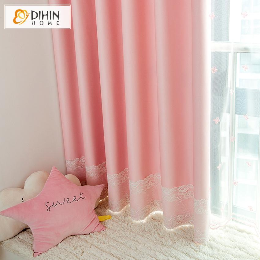 DIHIN HOME Cartoon Pink Color Curtain With Valance,Blackout Curtains Grommet Window Curtain for Living Room ,52x84-inch,1 Panel Roman Shades Curtains Window Blinds custom curtains blackout curtains curtains for living room sheer curtains curtain fabric linen curtains kitchen curtains velvet curtains pinch pleat curtains bay window curtains outdoor curtains pleated curtains floral curtains dining room curtains kitchen valances drapes for bedroom patio curtains nursery curtains grommet curtains