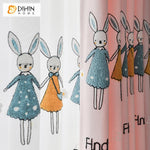 DIHIN HOME Cartoon Pink Color Embroidered Rabbits,Blackout Curtains Grommet Window Curtain for Living Room ,52x63-inch,1 Panel Roman Shades Curtains Window Blinds custom curtains blackout curtains curtains for living room sheer curtains curtain fabric linen curtains kitchen curtains velvet curtains pinch pleat curtains bay window curtains outdoor curtains pleated curtains floral curtains dining room curtains kitchen valances drapes for bedroom patio curtains nursery curtains grommet curtains