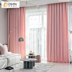 DIHIN HOME Cartoon Pink Little Butterfly Embroidered ,Blackout Grommet Window Curtain for Living Room ,52x63-inch,1 Panel Roman Shades Curtains Window Blinds custom curtains blackout curtains curtains for living room sheer curtains curtain fabric linen curtains kitchen curtains velvet curtains pinch pleat curtains bay window curtains outdoor curtains pleated curtains floral curtains dining room curtains kitchen valances drapes for bedroom patio curtains nursery curtains grommet curtains