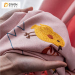 DIHIN HOME Cartoon Pink Little Chicken Embroidered Curtains,Blackout Grommet Window Curtain for Living Room ,52x63-inch,1 Panel Roman Shades Curtains Window Blinds custom curtains blackout curtains curtains for living room sheer curtains curtain fabric linen curtains kitchen curtains velvet curtains pinch pleat curtains bay window curtains outdoor curtains pleated curtains floral curtains dining room curtains kitchen valances drapes for bedroom patio curtains nursery curtains grommet curtains