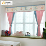 DIHIN HOME Cartoon Pink Striped Style Star and Moon Printed Curtain With Valance,Blackout Curtains Grommet Window Curtain for Living Room ,52x84-inch,1 Panel Roman Shades Window Curtains Curtains Window Blinds Curtains Drapes linen drapery curtains and drapes windows drapes custom curtains blackout curtains curtains for living room window shades sheer curtains curtain fabric window treatments custom drapery