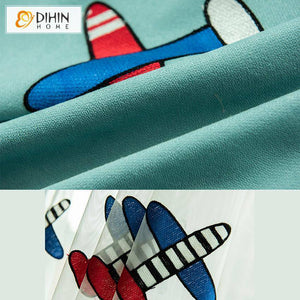 DIHIN HOME Cartoon Plane Embroidered Valance ,Blackout Curtains Grommet Window Curtain for Living Room ,52x84-inch,1 Panel Roman Shades Curtains Window Blinds custom curtains blackout curtains curtains for living room sheer curtains curtain fabric linen curtains kitchen curtains velvet curtains pinch pleat curtains bay window curtains outdoor curtains pleated curtains floral curtains dining room curtains kitchen valances drapes for bedroom patio curtains nursery curtains grommet curtains