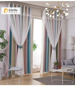 DIHIN HOME Cartoon Princess Lace Striped Blackout Curtains With Sheer Curtain,Blackout Grommet Window Curtain for Living Room ,52x63-inch,1 Panel Roman Shades Window Curtains Curtains Window Blinds Curtains Drapes linen drapery curtains and drapes windows drapes custom curtains blackout curtains curtains for living room window shades sheer curtains curtain fabric window treatments custom drapery