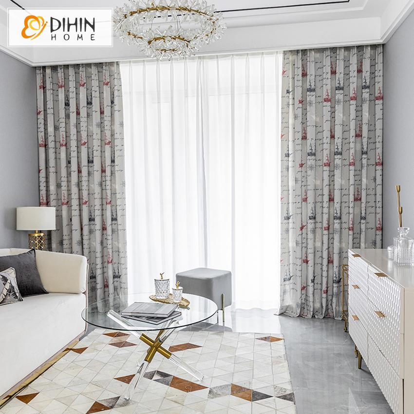 DIHIN HOME Cartoon Sailing Boat Printed,Blackout Grommet Window Curtain for Living Room ,52x63-inch,1 Panel Roman Shades Curtains Window Blinds custom curtains blackout curtains curtains for living room sheer curtains curtain fabric linen curtains kitchen curtains velvet curtains pinch pleat curtains bay window curtains outdoor curtains pleated curtains floral curtains dining room curtains kitchen valances drapes for bedroom patio curtains nursery curtains grommet curtains