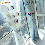 DIHIN HOME Cartoon Small Fish Embroidered Curtain With Valance,Blackout Curtains Grommet Window Curtain for Living Room ,52x84-inch,1 Panel Roman Shades Curtains Window Blinds custom curtains blackout curtains curtains for living room sheer curtains curtain fabric linen curtains kitchen curtains velvet curtains pinch pleat curtains bay window curtains outdoor curtains pleated curtains floral curtains dining room curtains kitchen valances drapes for bedroom patio curtains nursery curtains grommet curtains