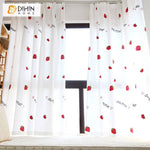 DIHIN HOME Cartoon Strawberries Embroidered,Grommet Window Sheer Curtain for Living Room ,52x63-inch,1 Panel Roman Shades Curtains Window Blinds custom curtains blackout curtains curtains for living room sheer curtains curtain fabric linen curtains kitchen curtains velvet curtains pinch pleat curtains bay window curtains outdoor curtains pleated curtains floral curtains dining room curtains kitchen valances drapes for bedroom patio curtains nursery curtains grommet curtains