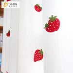 DIHIN HOME Cartoon Strawberries Embroidered,Grommet Window Sheer Curtain for Living Room ,52x63-inch,1 Panel Roman Shades Curtains Window Blinds custom curtains blackout curtains curtains for living room sheer curtains curtain fabric linen curtains kitchen curtains velvet curtains pinch pleat curtains bay window curtains outdoor curtains pleated curtains floral curtains dining room curtains kitchen valances drapes for bedroom patio curtains nursery curtains grommet curtains