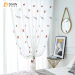 DIHIN HOME Cartoon Strawberry Embroidered Sheer Curtain, Grommet Window Curtain for Living Room ,52x63-inch,1 Panel Roman Shades Curtains Window Blinds custom curtains blackout curtains curtains for living room sheer curtains curtain fabric linen curtains kitchen curtains velvet curtains pinch pleat curtains bay window curtains outdoor curtains pleated curtains floral curtains dining room curtains kitchen valances drapes for bedroom patio curtains nursery curtains grommet curtains