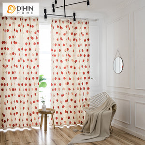 DIHIN HOME Cartoon Strawberry Printed,Blackout Grommet Window Curtain for Living Room,1 Panel Roman Shades Curtains Window Blinds custom curtains blackout curtains curtains for living room sheer curtains curtain fabric linen curtains kitchen curtains velvet curtains pinch pleat curtains bay window curtains outdoor curtains pleated curtains floral curtains dining room curtains kitchen valances drapes for bedroom patio curtains nursery curtains grommet curtains
