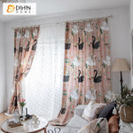 DIHIN HOME Cartoon Swan Printed,Blackout Grommet Window Curtain for Living Room ,52x63-inch,1 Panel Roman Shades Curtains Window Blinds custom curtains blackout curtains curtains for living room sheer curtains curtain fabric linen curtains kitchen curtains velvet curtains pinch pleat curtains bay window curtains outdoor curtains pleated curtains floral curtains dining room curtains kitchen valances drapes for bedroom patio curtains nursery curtains grommet curtains
