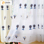 DIHIN HOME Cartoon Trees Embroidered,Sheer Curtain, Grommet Window Curtain for Living Room ,52x63-inch,1 Panel Roman Shades Curtains Window Blinds custom curtains blackout curtains curtains for living room sheer curtains curtain fabric linen curtains kitchen curtains velvet curtains pinch pleat curtains bay window curtains outdoor curtains pleated curtains floral curtains dining room curtains kitchen valances drapes for bedroom patio curtains nursery curtains grommet curtains