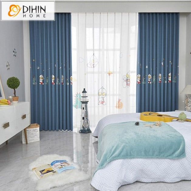 DIHIN HOME Cartoon Ultraman Embroidered,Blackout Grommet Window Curtain for Living Room ,52x63-inch,1 Panel Roman Shades Curtains Window Blinds custom curtains blackout curtains curtains for living room sheer curtains curtain fabric linen curtains kitchen curtains velvet curtains pinch pleat curtains bay window curtains outdoor curtains pleated curtains floral curtains dining room curtains kitchen valances drapes for bedroom patio curtains nursery curtains grommet curtains