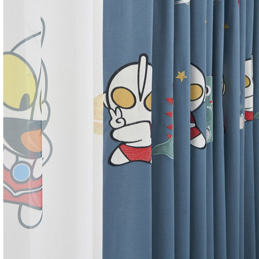 DIHIN HOME Cartoon Ultraman Embroidered,Blackout Grommet Window Curtain for Living Room ,52x63-inch,1 Panel Roman Shades Curtains Window Blinds custom curtains blackout curtains curtains for living room sheer curtains curtain fabric linen curtains kitchen curtains velvet curtains pinch pleat curtains bay window curtains outdoor curtains pleated curtains floral curtains dining room curtains kitchen valances drapes for bedroom patio curtains nursery curtains grommet curtains