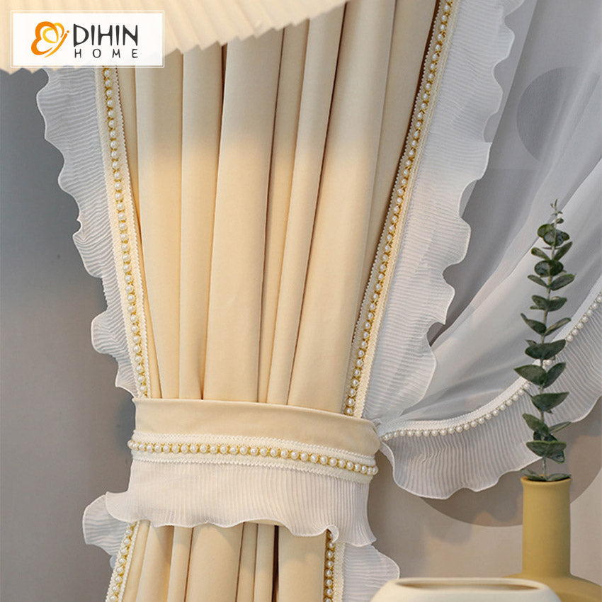 DIHIN HOME Children Room Beige Color Curtains,Blackout Grommet Window Curtain for Living Room ,52x63-inch,1 Panel Roman Shades Curtains Window Blinds custom curtains blackout curtains curtains for living room sheer curtains curtain fabric linen curtains kitchen curtains velvet curtains pinch pleat curtains bay window curtains outdoor curtains pleated curtains floral curtains dining room curtains kitchen valances drapes for bedroom patio curtains nursery curtains grommet curtains